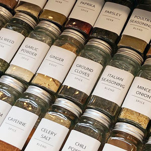 Etichetta del contenitore del barattolo di condimento per <span class=keywords><strong>erbe</strong></span> da cucina impermeabile personalizzata Set di <span class=keywords><strong>etichette</strong></span> per spezie adesive per dispensa minimalista quadrato rotondo con etichetta - Product Image 5