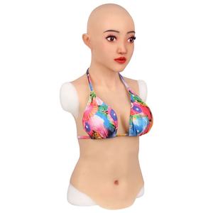 Máscara humana de silicona realista personalizada de Halloween con máscara facial femenina de pecho para travesti transgénero Drag Queen Sissy Party - Product Image 2