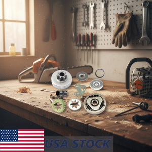 Frizione a tamburo compatibile con Stihl MS380 038, gabbia per aghi, ingranaggio a denti dritti, pompa olio, anello elastico, rondella, coperchio, accessori per anelli elastici - Product Image 5