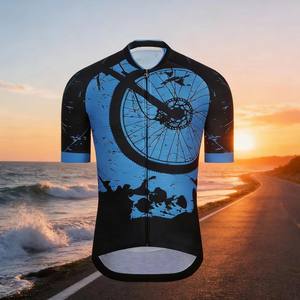 Maillot de Ciclismo de Manga Corta Estampado de Alta Calidad, a la Moda, Cortavientos, Transpirable, Antibacteriano y con Protección UV para Ciclismo Rápido - Product Image 4