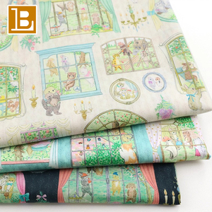 BILU diseñador japonés de moda Yukiemon dibujos animados lindos fuera de la ventana impreso personalizado 100% tela de popelina de algodón peinado - Product Image 1