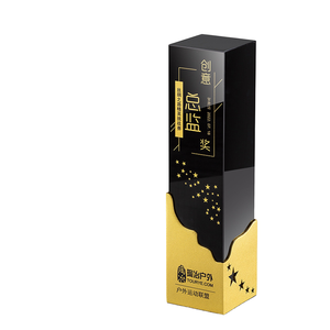 Metal Awards Glass Trophy Silver Distinction Recognition Prize with Crystal Engraving for Souvenir or <strong>Gift</strong> - Product Image 4