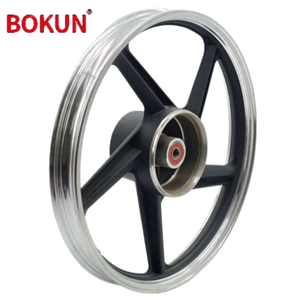 Rines de Motocicleta <span class=keywords><strong>BOKUN</strong></span> Serie 1.6x18 Pulgadas, Delanteros y Traseros, de Cinco Radios, de Aleación de Aluminio Forjado Negro - Product Image 6
