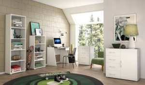 Bibliothèque moderne étagère en bois à 4 niveaux étagères réglables armoire de rangement sur pied blanche bibliothèque en bois pour enfants - Product Image 4