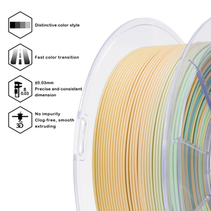 Filament d'imprimante 3D ZIRO Rainbow Magic Gradient Matte Pla Filament Cool Daybreak 1,75 mm 1 kg - Product Image 4