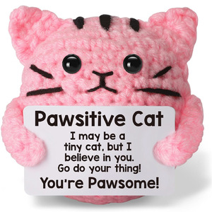 120 Phong Cách Cảm Xúc Hỗ Trợ Động Vật Quà Tặng Cảm Hứng Dệt Kim Búp Bê Crochet Mini Handmade Mèo Dệt Kim Tích cực Crochet Mèo - Product Image 3