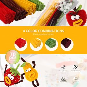 ชุดอุปกรณ์ทำพวงกุญแจน่ารัก Fun Fruit Pipe Cleaner Charm Workshop Kit พร้อมตาโป่ง ปอมปอม รวมถึงห่วงคล้องและโซ่ - Product Image 4