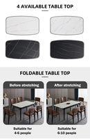 Table à manger pliable et extensible en marbre italien traditionnel avec bord naturel, mobilier de salle à manger, entrée