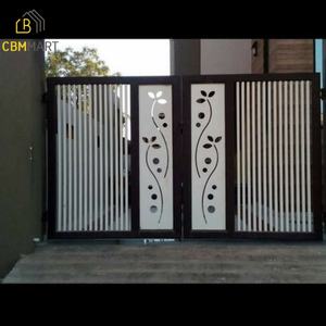 CBMmart fábrica personalizada residencial hierro forjado exterior patio jardín columpio acero forjado entrada blanco y negro puertas <span class=keywords><strong>de</strong></span> hierro - Product Image 1