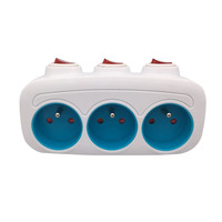 3 prises avec interrupteur à pôle unique 16A 250V max 3680W adaptateur français