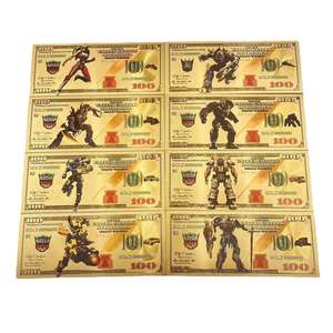 Nouvelle collection de billets commémoratifs <span class=keywords><strong>Transformers</strong></span> sur le thème des films américains, plaqués or 24 carats, en feuille d'or, cadeau de collection - Product Image 1
