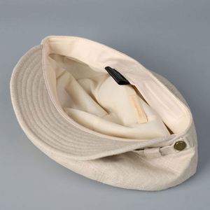 คอลเลคชั่นฤดูใบไม้ผลิ/ฤดูร้อน 2025 หมวกแฟชั่นทรงแบนเรียบง่ายสำหรับผู้หญิง หมวกเบเร่ต์ผ้าฝ้ายลินินเนื้อนุ่มสีพื้น - Product Image 4