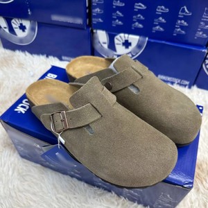 Chaussons en cuir véritable à bout fermé et sandales rétro en liège à semelle épaisse unisexe, chaussures d'été et de printemps en stock - Product Image 5