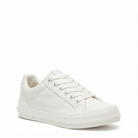 Chaussures décontractées unisexes en toile blanche respirantes à lacets basses pour un usage quotidien