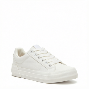 Chaussures décontractées unisexes en toile blanche respirantes à lacets basses pour un usage quotidien - Product Image 1