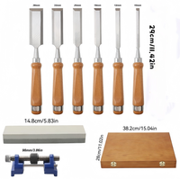 Peaktop 8 pièces Kit de ciseau à bois avec étui en bois de qualité supérieure Ciseau à bois avec manche en bois Ensembles d'outils
