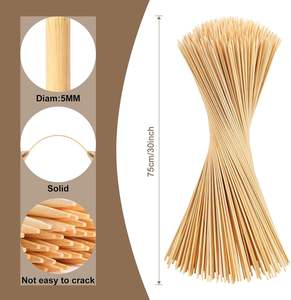 Brochettes et bâtonnets en bambou biodégradables écologiques pour barbecue, surface lisse, résistantes à la chaleur, antiadhésives - Product Image 2
