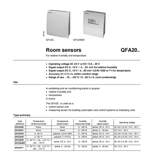 Capteur de température et d'humidité pour la commande d'automatisation des bâtiments CVC QFA2068 QFA2060 - Product Image 1