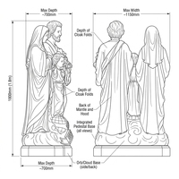 Statue de la Sainte Famille en marbre blanc, sculptée à la main, représentant Marie, Joseph et le Bébé Jésus, sculpture en pierre, statue en marbre, catholique européenne.