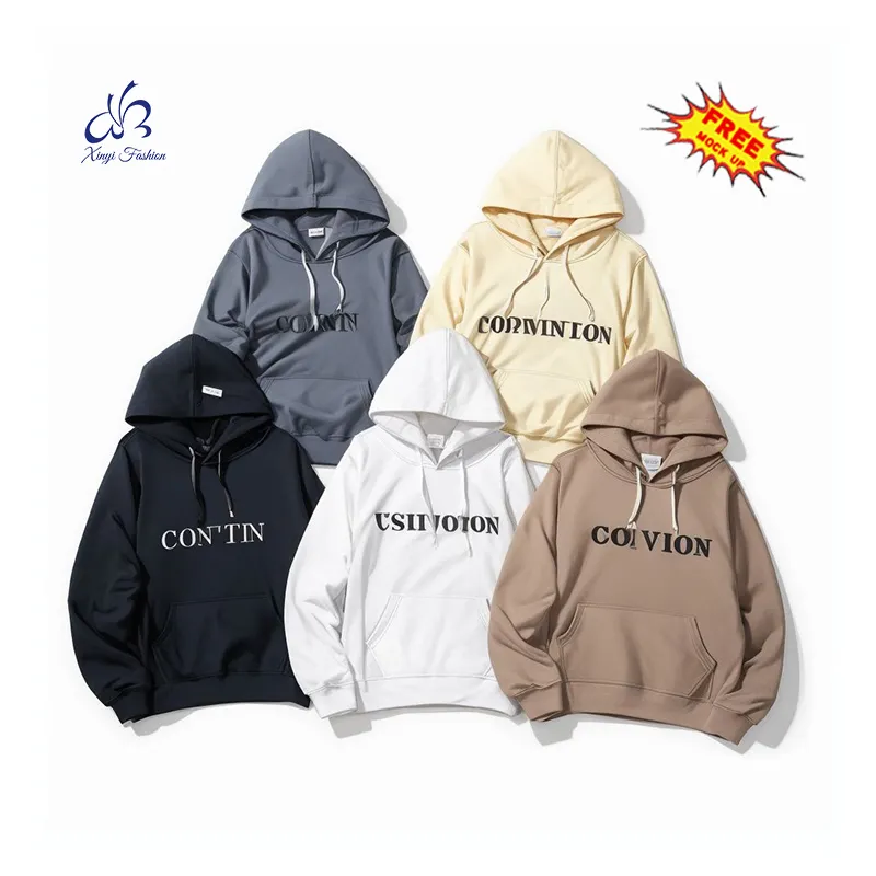 XINYI Essential Double Line Chest Letter Sweater Men Loose Jacket Fabric Hoodies Sweatshirts M-3Xl Hooded For Knitted Printed
