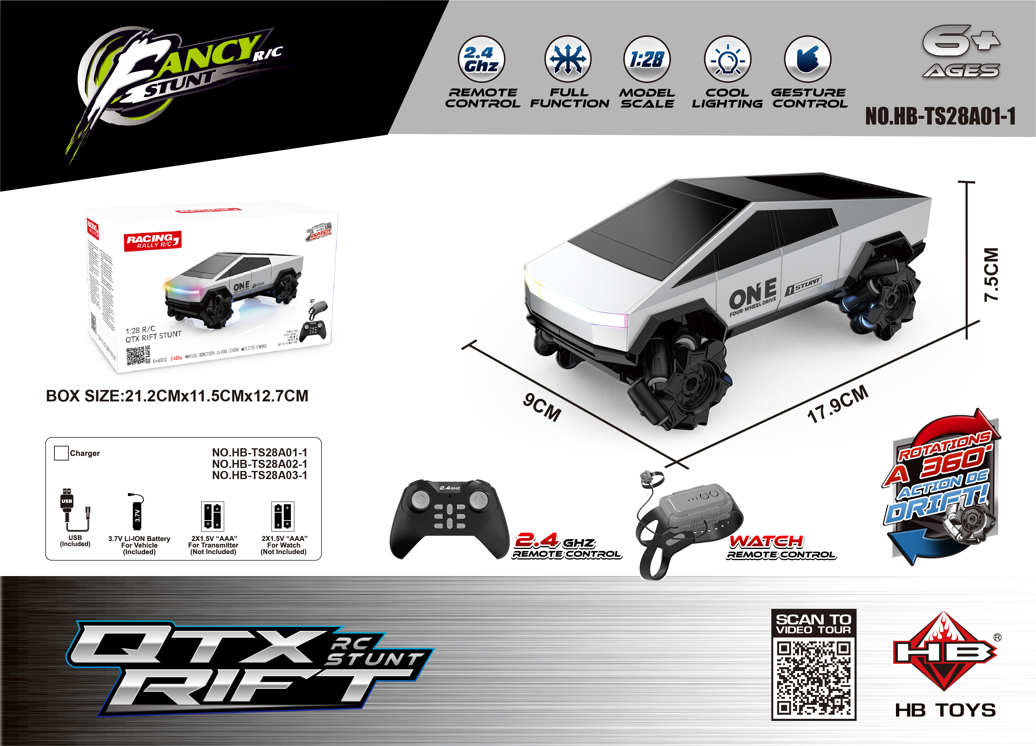 HB-TS28A01-1 Silver (with watch + battery)