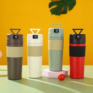 High Quality Custom 400/480Ml 304 Stainless Steel Smart Vacuum Flask Large Capacity Car Bounce <b>Bracket</b> Cup - Product Image 3
