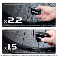 CYCLAMI A2 Mini Pompe à air électrique en aluminium portable sans fil pour vélo avec affichage numérique, compatible valves Presta et Schrader, pour l'extérieur