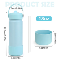 Bouteille d'eau de sport en gros, en stock, 18 oz et 32 oz, avec revêtement en poudre et fond en caoutchouc, pour logo laser, couleurs assorties