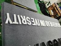 Lettres en laiton métallique 3D, logo LED, signalétique en acier inoxydable, finition dorée résistante à la pluie, certifiées CE, utilisation murale extérieure, hôpitaux, 4 cm