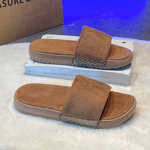 New 2025 Fashion Fluff Slippers Light Weight Korean Style Custom Logo Solid Arch <b>Support</b> Open <b>Toe</b> Big Size 12 Men Boy - Product Image 4