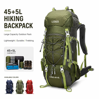Sac à dos de randonnée et de voyage pour sports de plein air 50-70L, étanche, en nylon, avec fermeture à cordon, léger, portable, conception multi-compartiments