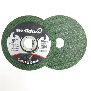 Welldon Roue de coupe abrasive 5 pouces Métal 125x0.8 Mm Roue métallique Disque de coupe X-Lock 125mm Roue de coupe Inox 5 pouces