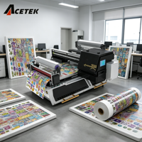 Imprimante à plat UV DTF Acetek XP600 60x90cm 2400dpi avec accessoires rotatifs