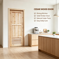 Porte de chambre à persiennes en sapin massif, style pastoral léger, en bois naturel durable pour résidence familiale