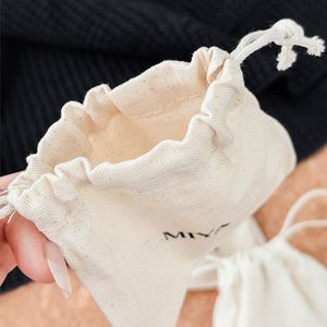 Wholesale Promotional Calico Organic Small Custom Printed Gift Canvas Muslin <b>Pouch</b> Cotton <b>Drawstring</b> Bag <b>Pouch</b> - Product Image 2