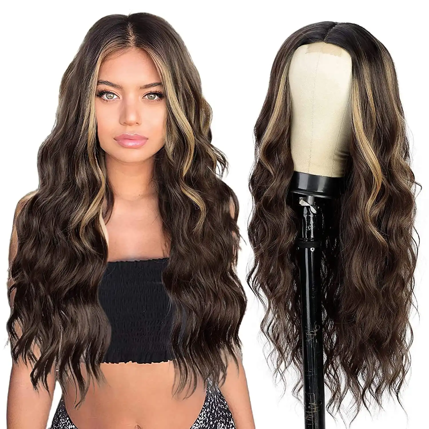 New style Wholesale Heat Resistant Fibre Hair Wave Curly Synthetic Hair Wigs