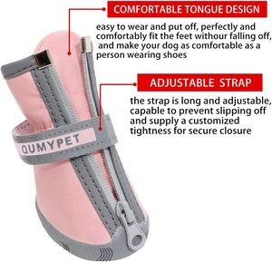 Scarpe impermeabili regolabili per animali domestici classici e di lusso in lattice stivali per cani e gatti per l'estate invernale che cammina facendo escursioni all'aperto - Product Image 2