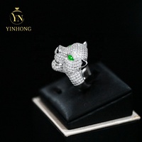 Nouvelle bague Moissanite en argent S925 en forme de léopard à la mode pour la fête de fiançailles des femmes