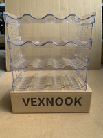 Étagère de rangement pliable multifonctionnelle pour la maison, nouvelle en PET transparent, pour verres à vin rouge et à eau, empilable, double niveau, durable, pour boissons