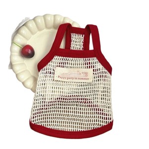 Summer Breathable Mesh Vest For <b>Small</b> Dogs Maltese Yorkshire Terrier Red Openwork Design Pet Clothes - Product Image 4