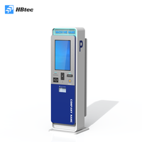 Terminal de paiement de stationnement personnalisé avec écran tactile, acceptant les paiements en espèces et en pièces, avec fonction de reconnaissance de plaque d'immatriculation en option