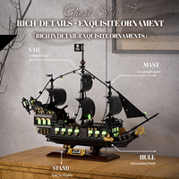 Bloques de Construcción de Barco Pirata que Brillan en la Oscuridad EPT, 1576/2024 Piezas, Modelo de Barco Fantasma, Set de Exhibición DIY, Regalo para Niños y Adultos a Partir de 6 Años