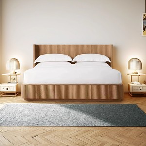 Custom Cost Effective Commercial Furniture Modern Solid Wood Platform <b>Bed</b> <b>Frame</b> for Luxury 5 Star Hotel Bedroom Sets - Product Image 3