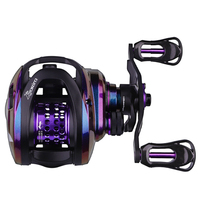 Carrete de Pesca HASIDA 6+1 BB con Freno Magnético, Potencia de Arrastre de 4 kg, Relación 7.1:1, BLACK KNIGHT II, Mano Izquierda, para Río y Lago, Ligero