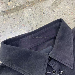 Polo <span class=keywords><strong>Vintage</strong></span> in Cotone 210g con Decorazione a Spilla di Sicurezza, <span class=keywords><strong>T</strong></span>-<span class=keywords><strong>Shirt</strong></span> Polo Oversize da Uomo, Manica Corta, Stile Grunge Streetwear - Product Image 4