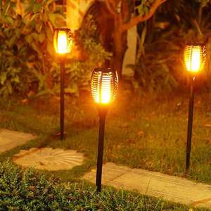 Lampe solaire à flamme 96 LED pour extérieur, torche à enfoncer dans le sol, lampe de jardin paysagère avec contrôle de la lumière - Product Image 3