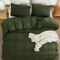 Couettes et draps de lit maison 3 pièces Seersucker housse de couette en microfibre pour couverture drap de lit ensemble de literie avec taies d'oreiller