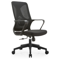 Chaise de bureau ergonomique moderne à dossier moyen personnalisable avec dossier en maille et hauteur réglable