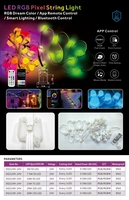 Luces LED RGB para Exteriores de Navidad, Luces de Techo con Control Inteligente por Aplicación, Luces de Puntos de Píxeles para Paisajes, Casas Vacacionales, Permanentes