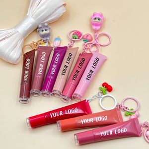 Bóp Ống Donut sắc tố cao Lip GAZE với dễ thương Keychain lâu dài nhãn hiệu riêng lỏng Lip Balm biểu tượng tùy chỉnh Lip dầu - Product Image 1